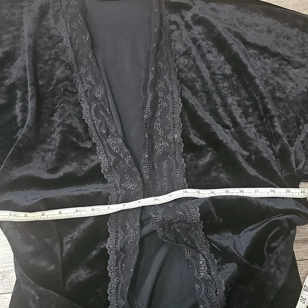 Christian Dior Vintage 80s 90s Lace Trim Robe - Picture 8 of 13